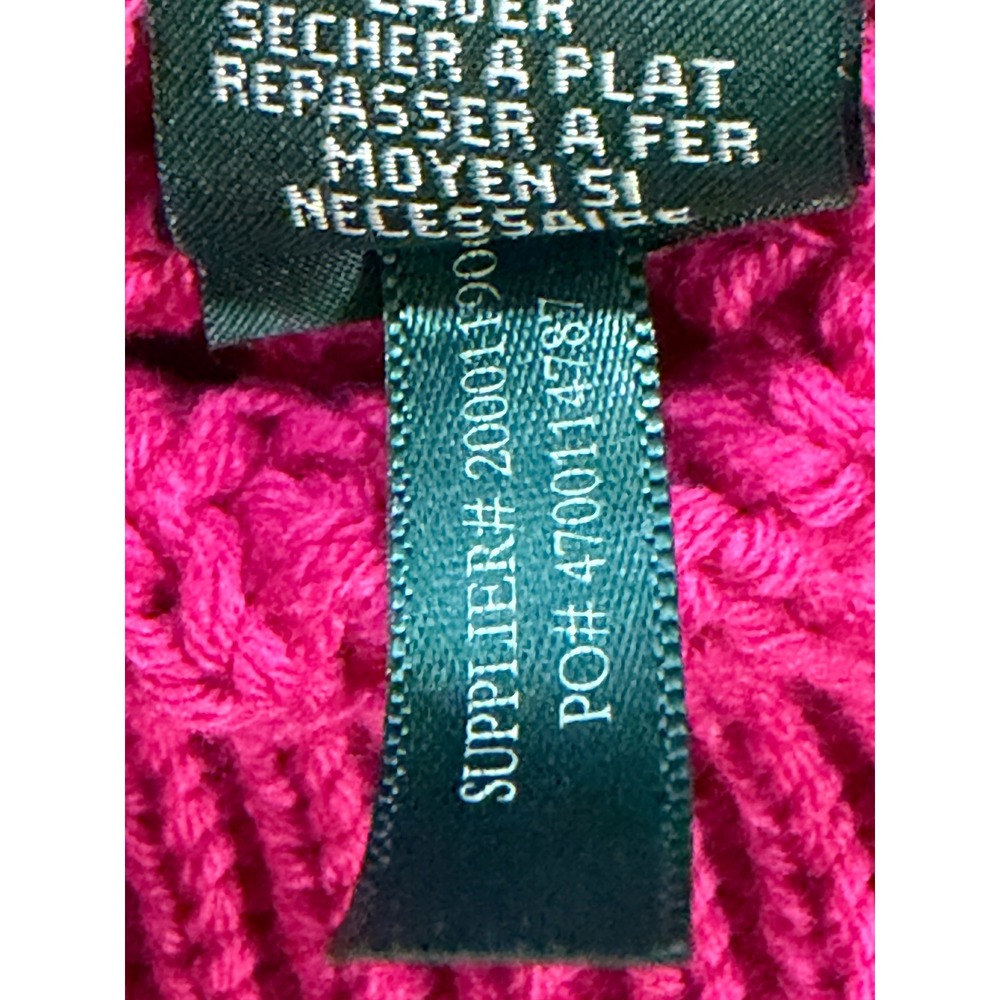 Lauren Ralph Lauren Pink Cable Knit Sweater XL NWT 209531457003 Cotton Blend - Picture 6 of 8